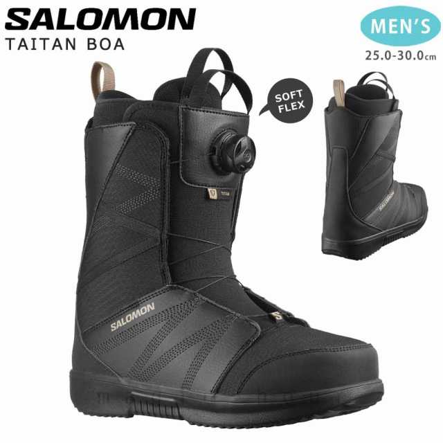 スノーボード ブーツ メンズ SALOMON サロモン TAITAN BOA ダイヤル ダイアル式 24-25 ソフトフレックス 大きいサイズ 25cm - 30.0cm 黒