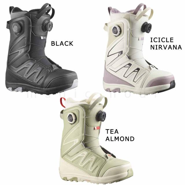 スノーボード ブーツ レディース サロモン SALOMON IVY BOA SJ BOA デュアルボア ダイヤル ダイアル式 25-26 ソフトフレックス 22cm- 26cm 黒 白 ミント お洒落_5