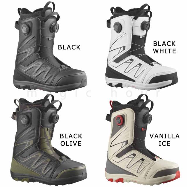スノーボード ブーツ BOA メンズ サロモン SALOMON LAUNCH BOA SJ デュアルボア ブランド ダイアル式 25-26 ソフトフレックス 25cm - 28.5cm 男性 黒 カーキ 白