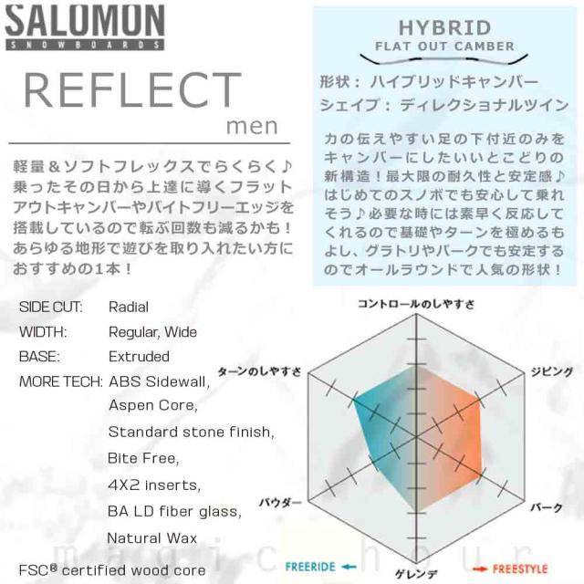 スノーボード 板 メンズ 単品 2025 SALOMON サロモン REFLECT MEN オールラウンド グラトリ ハイブリッド キャンバー ボード ワイド パーク 木目 お洒落_1