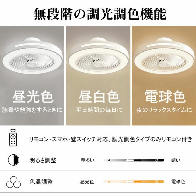 シーリングファン シーリングファンライト LED 照明器具 6畳 8畳 12畳 DCモーター サーキュレーター 調光 調色 オシャレ 天井照明 シーリングライト 北欧風 dcモーター 空気循環 省エネ 節電 リビング 寝室 部屋 洋室 和室 リモコン付き