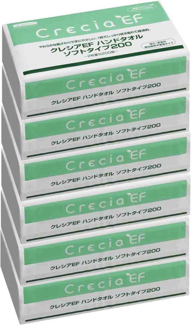 クレシア EFハンドペーパータオル ソフトタイプ 2枚重ね 200組(400枚) x 6パック の通販はau PAY マーケット -  KUMASEN公式ショップ