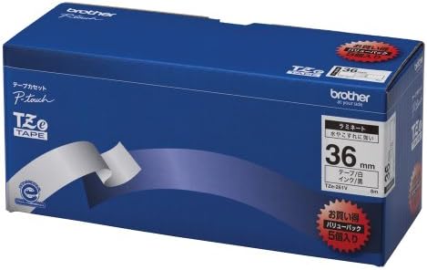 (brother純正)ピータッチ ラミネートテープ TZe-261V 幅36mm (黒文字/白)