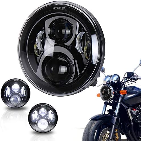 MOVOTOR ホンダバイクCB1100ヘッドライト 本田CBシリーズ用７インチLEDライト CB1300SFに対応 Hi/Loビーム ブラック 1個の通販は