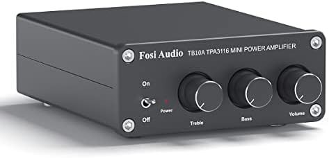 Fosi Audio TB10A 2 チャンネルアンプ 100W x 2 パワーアンプ ステレオ オーディオアンプ レシーバー TPA3116 ミニ Hi-Fi クラスD 内蔵ア