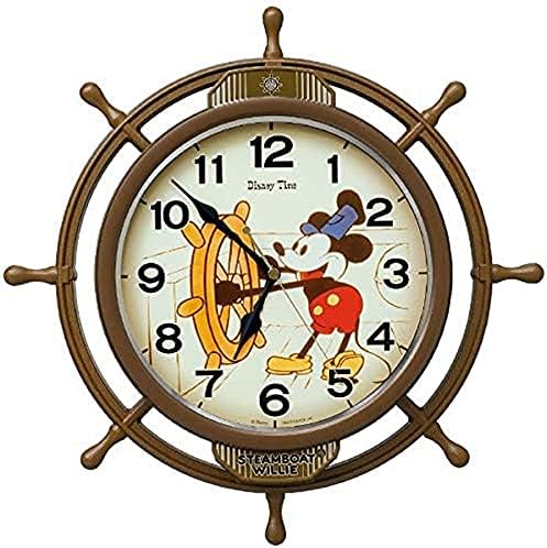 セイコークロック(Seiko Clock) 掛け時計 キャラクター ディズニーミッキーマウス 電波 アナログ 飾り振り子 茶 本体サイズ:39.6×39.6×6.1cm FW583A