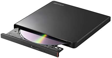 BUFFALO ポータブルDVD/CDドライブ USB2.0規格(USB3.0ポート搭載のパソコンでも利用可能) 国内メーカー Window/Mac ブラック DVSM-PLV8U2