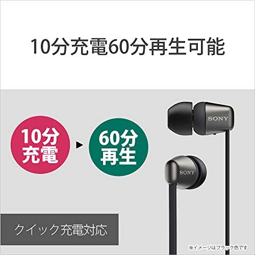 ソニー ワイヤレスイヤホン WI-C310 : Bluetooth対応/最大15時間連続再生/マイク付き フラットケーブル採用 2019年モデル ゴールド WI-C310 NC_4