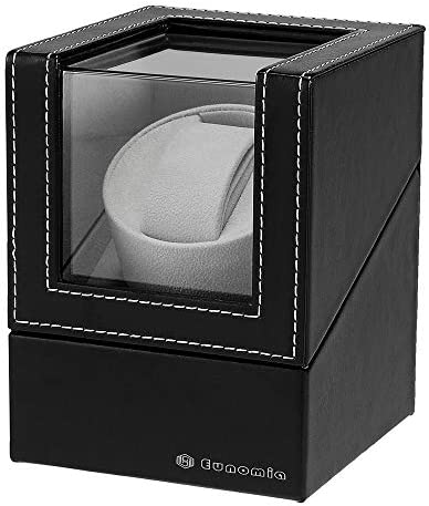 ワインディングマシーン（1本巻き） ウォッチワインダー 自動巻き時計ワインディングマシーン 日本製 マブチモーター 設計 新型の腕時計自動巻き上げ機、高級PU皮質、男女の腕時計は全部使えます 2022年アップグレード (ブラック)の通販は