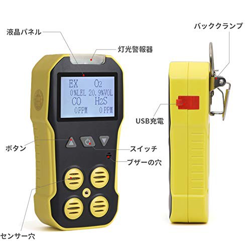 BOSEAN複合ガス測定器 ポータブル 4?in?1 ガス検出器 検知器 ガス漏れ