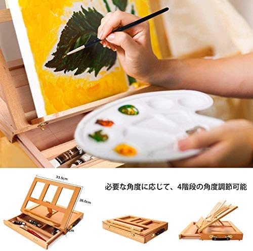 Ohuhu アクリル絵の具 78点セット アクリルカラー 48色 画材セット 卓上イーゼル/張りキャンバス/ペインティングナイフ/ペイントブラシ/パレット/アクリル絵具用紙 専門家 子供用 新学期 学習教材 画材 DIY_3