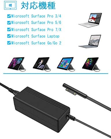 Surface Pro 充電器 Cshare 15V 2.58A Surface 充電器 65W 44W 36W 24Wに応用可能 Surface 電源アダプター for Surface Pro 7/ Surface Pro X / Surface Pr_3