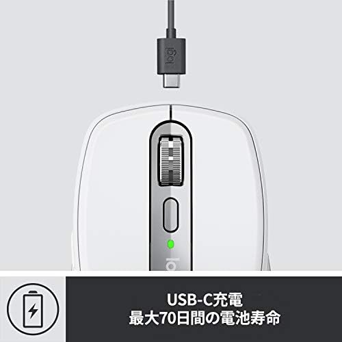 ロジクール MX ANYWHERE 3 ワイヤレス モバイルマウス MX1700PG Unifying Bluetooth 高速スクロールホイール 充電式 無線 windows mac chrome iPad OS MX1700 ペイルグレイ