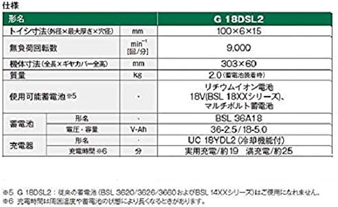 HiKOKI(ハイコーキ) 18V ディスクグラインダ G18DSL2 トイシ径100mm シンプルモデル バッテリー・充電器・ケース別売り G18DSL2(NN) (ディスクサンダー)