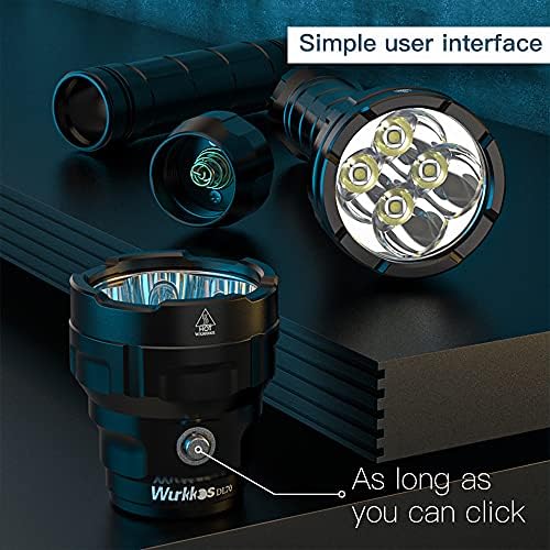 Wurkkos ダイビングライト DL70 LED 懐中電灯 防水 13000LM ダイビング 懐中電灯 XHP50.2 LED×4採用 水中ライト 水中100Mまで使用可能 防災グッズ 魚突き 釣り キャンプ 登山 アウトドア ハンディライト_2