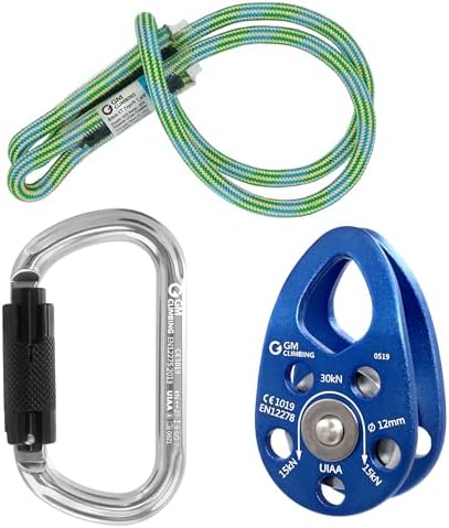 GM CLIMBING CE UIAA認証 30kN マイクロプーリー モバイルサイド プレート クライミングプーリー 12mmロープ適合 ボールベアリングと自己潤滑ブッシングの2タイプあり 登山 クライミング アーボリスト ツリークライミング 伐採 レス
