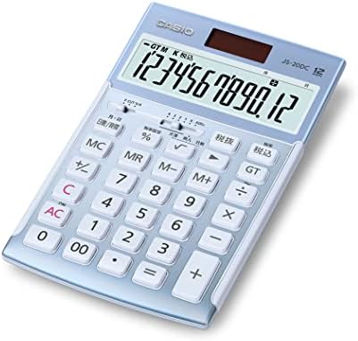 カシオ 本格実務電卓 12桁 日数&amp;時間計算 ジャストタイプ ブルー JS-20DC-BU-N グリーン購入法適合 エコマーク認定