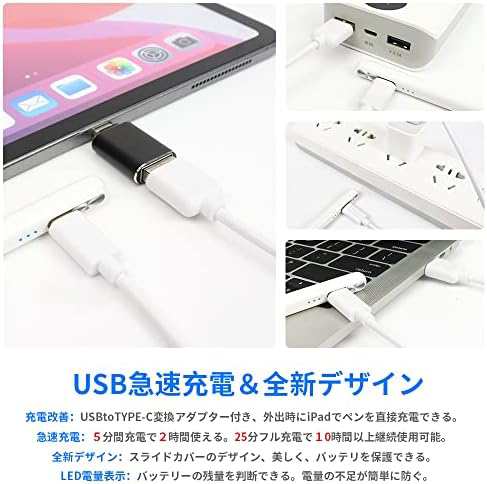 2022最新 超急速充電 iPadペン)タッチペン アップルペンシル互換 超高