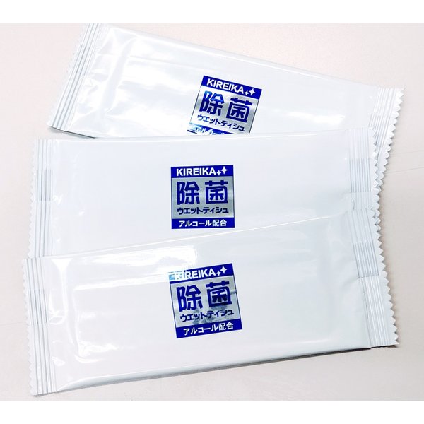 九州紙工 KIREIKA アルコール入り除菌ウエットティッシュ 除菌シート 3,000枚入 個包装 業務用 携帯用 おでかけ 災害 備蓄　パッチテスト済み OS-106_6