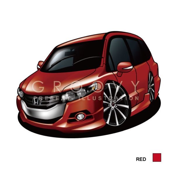 車好き プレゼント ホンダ オデッセイ RB3 4 車 イラスト A4版  
