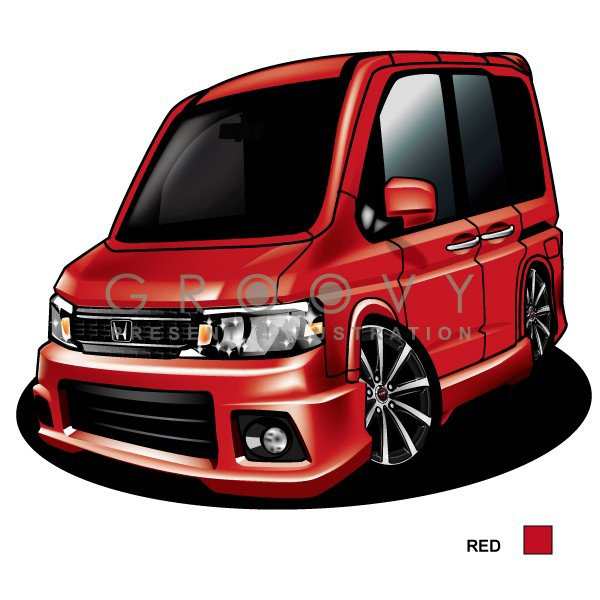 車好き プレゼント ホンダ ステップワゴン RF7 spada 車 イラスト A4版