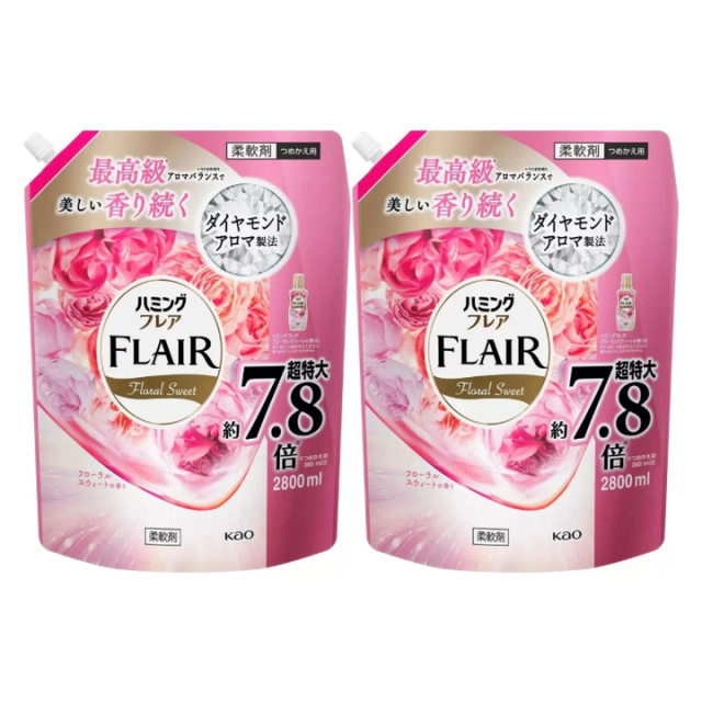 ハミングフレアフレグランス フローラルスウィート 詰替え用 2800ml 2個セット 柔軟剤 大容量