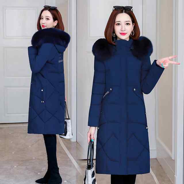 ダウンコート レディース ロング ダウン コート ダウンジャケット アウター 上着 大きいサイズ ファーフード パーカー エコファー シンプル カジュアル ガーリー 暖かい 防寒 細見え 着痩せ効果 体型カバー 新作 人気 無地 ウィメンズの通販は