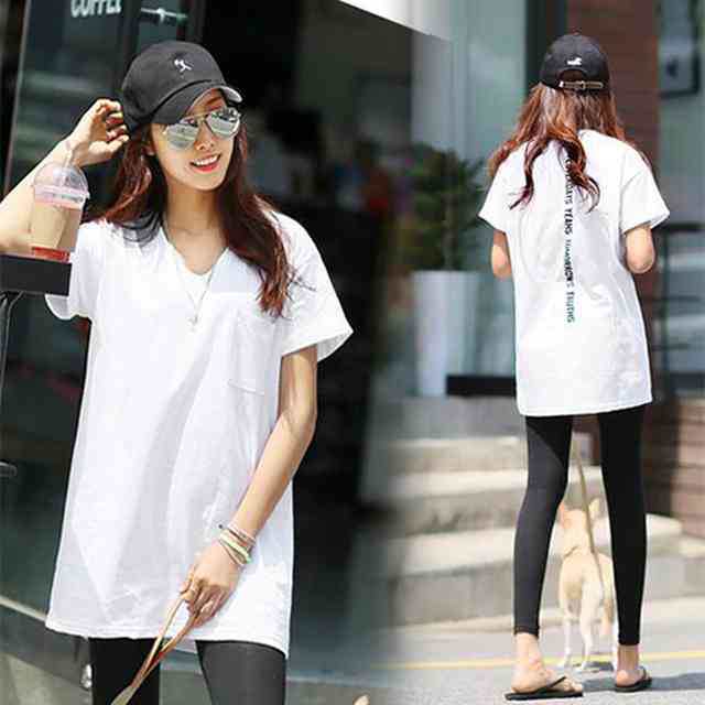 カットソー レディース Tシャツ半袖 ロンT トップス シンプル 大きい サイズ 春 夏 秋 薄手 シルエット ミドル 丈 ライン フロント ポケット バックロゴ T シャツ デザイン リゾート アクティブ コットン素材 パンツ レギンスの通販は