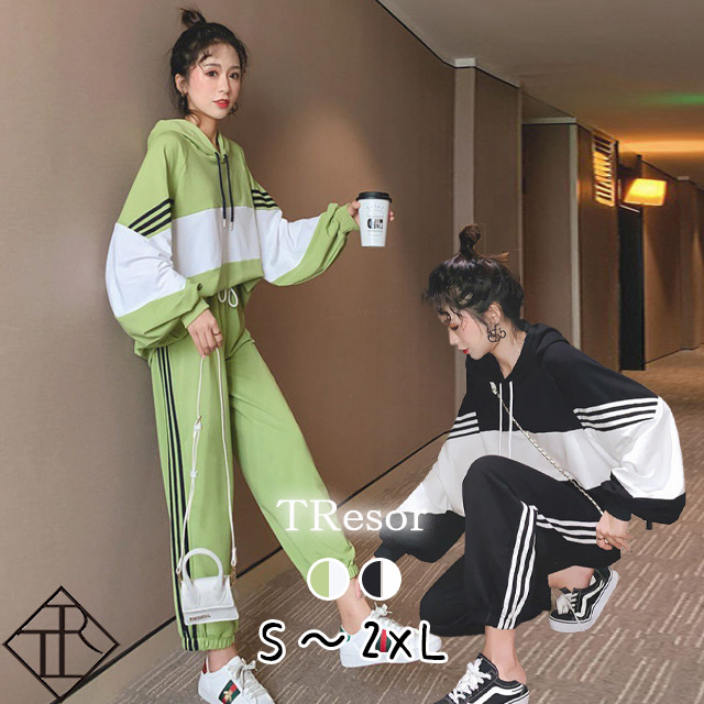 ジャージ レディース トレーナー スウェット 秋冬 かっこいい ジャージ 上下 セットアップ 上下セット 長袖 ジム ルームウェア スエット レディース スポーツウェア スウェット 大きいサイズ おうち時間の通販は