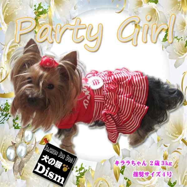 犬服 PARTY GIRL ワンピース（超小型犬・猫用）ドレス スカート ドッグ