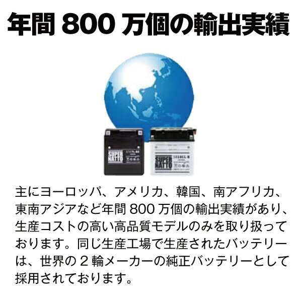 スーパーナットSTX7L-BS・初期補充電済□バイクバッテリー□YTX7L-BS互換□コスパ最強 液入充電済（寿命が2倍）□GTX7L-BS 、FTX7L-BS、KTの通販はau PAY マーケット - バッテリーストア.com | au PAY マーケット－通販サイト