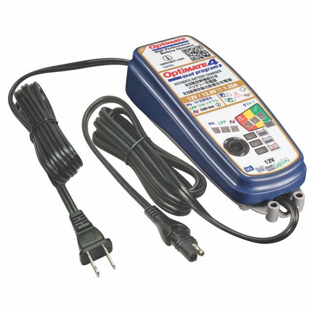 バッテリー充電器 TECMATE OptiMate4 Quad Program(TM-637) 12V/12.8V