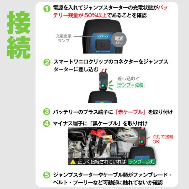 12V車両ジャンプスターター 急なバッテリー上がりにも安心 12V専用