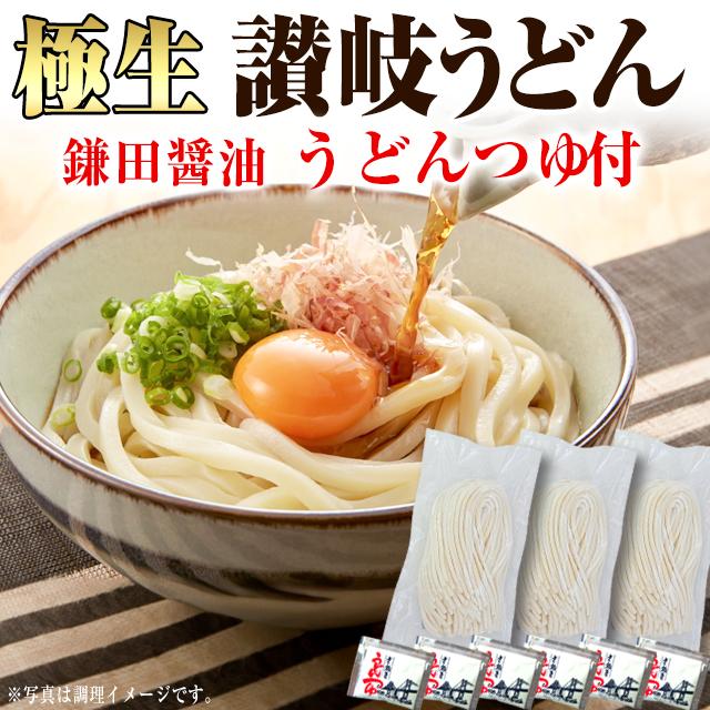 送料無料 本場 【生麺 讃岐うどん 鎌田醤油のつゆ付セット　6人前】750ｇ 香川から直送