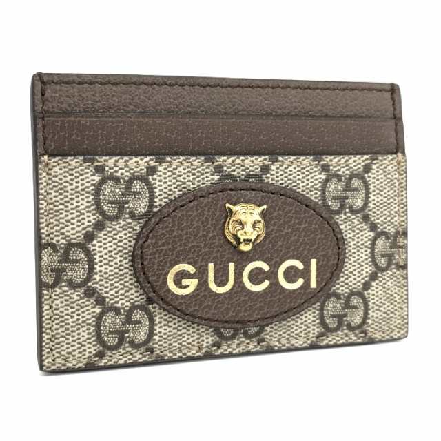 中古】GUCCI カードケース タイガーヘッド GGスプリーム PVC レザー