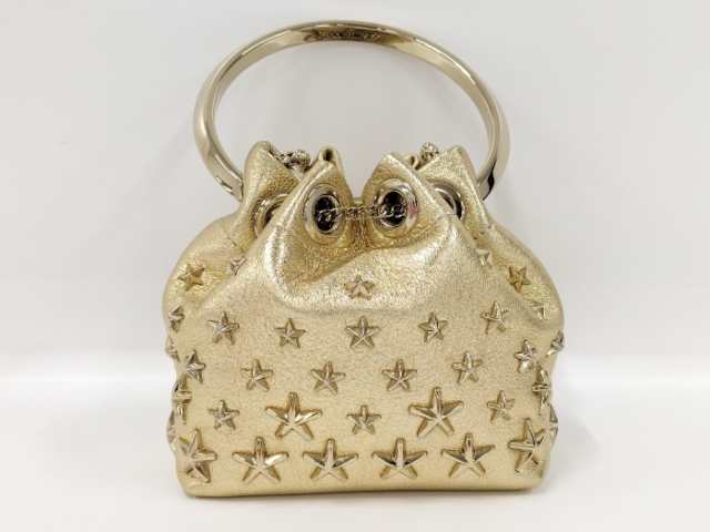 ジミーチュウ JIMMY CHOO エンボススター　ミニサラ ハンドバッグ レザー ホワイト  ブラック / 450051