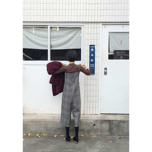 パンツ サロペット オーバーオール ガウチョパンツ ウール オールインワン 大きいサイズ 体型隠し ゆったり 体型カバー つなぎ コンビネゾン シック 秋冬物の通販は