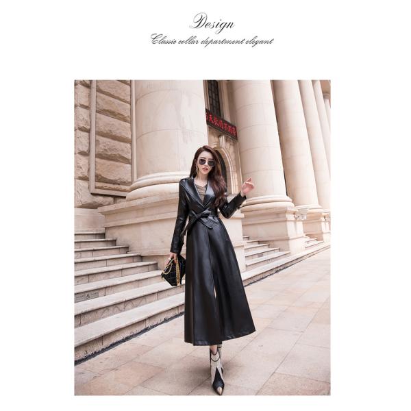 コート レザーコート 美シルエット レザーロングコート レザー 革