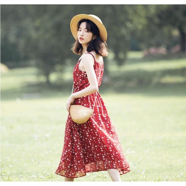 ワンピース チュニック ロング マキシ丈ワンピース ノースリーブ 花柄ひざ丈キャミソールワンピース 涼し気 花柄プリント 送料無料の通販は 5,980円