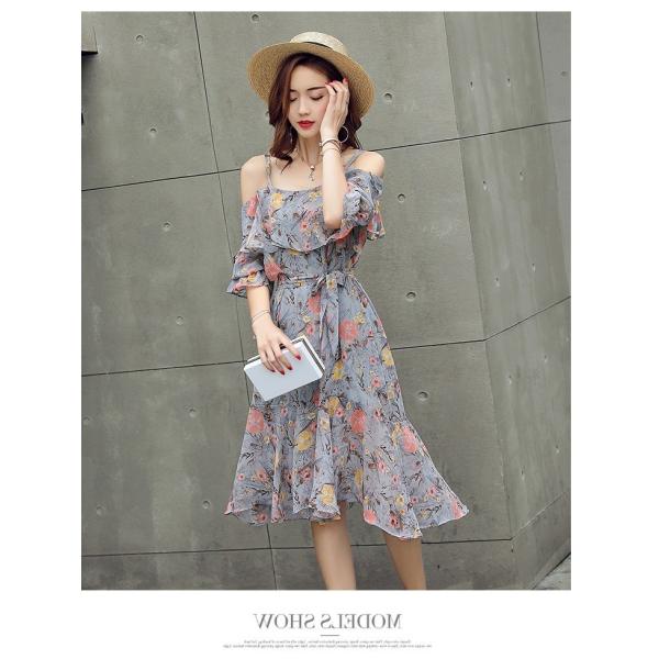 ワンピース チュニック ひざ丈ワンピース 半袖 オフショルダー ワンピース 花柄 夏 ロング 肩出し マキシ ワンピ 半袖 送料無料の通販は 5,980円