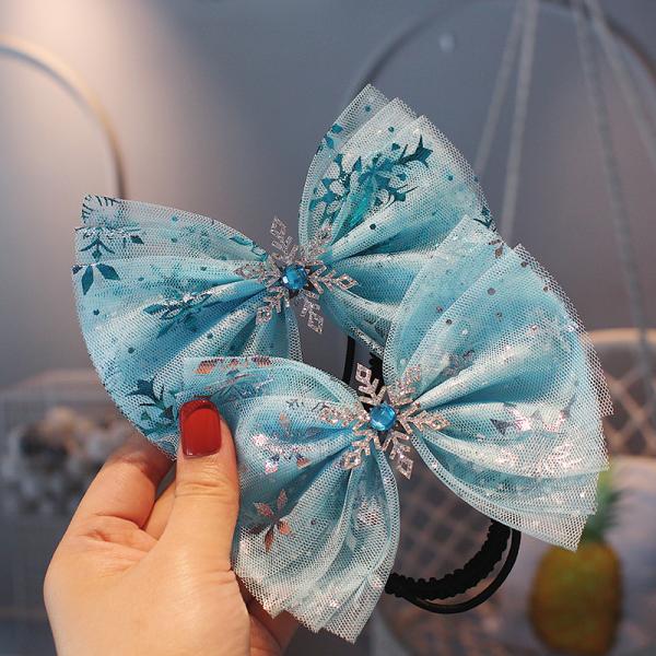 オーガンジーリボンヘアゴム 雪の世界 プリンセスリボン オーガンジーリボンヘアゴム 雪の世界 プリンセスリボン 楽天