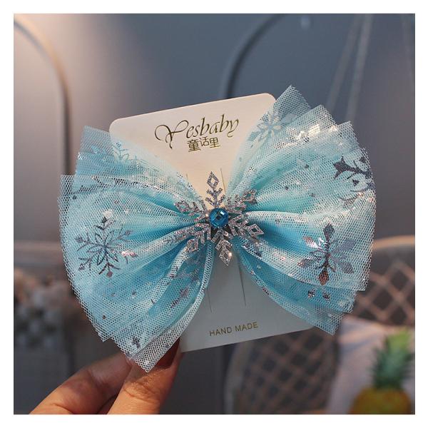 213 キッズヘアゴム プリンセス なりきり 雪の結晶 くるみボタン  