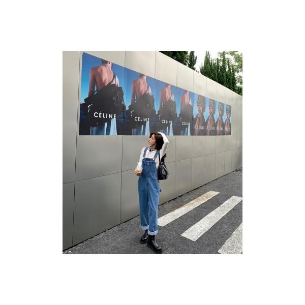 パンツ サロペット オーバーオール ロールアップ オールインワン ジーンズ カジュアル デニム生地 ポケット付 ボーイッシュ オールシーズン 定番