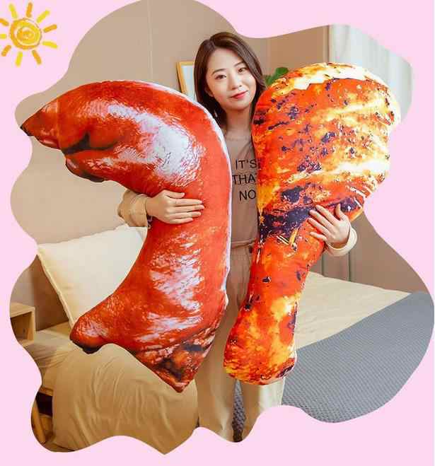 焼き鳥もも肉 ソファークッション 抱き枕 ぬいぐるみ 90cm かわいい