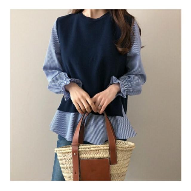 店内SALE!! ニット ベスト セット ペプラム チュニック ブラウス