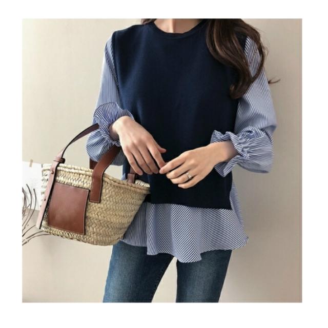 店内SALE!! ニット ベスト セット ペプラム チュニック ブラウス
