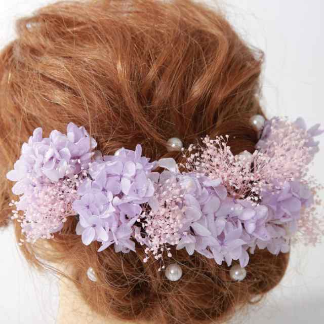 髪飾り かすみ草 あじさい パール | 成人式 花 紫陽花 花飾り 和装 