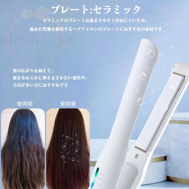 ヘアアイロン コードレス ミニ ストレート マイナスイオン ストレート ...