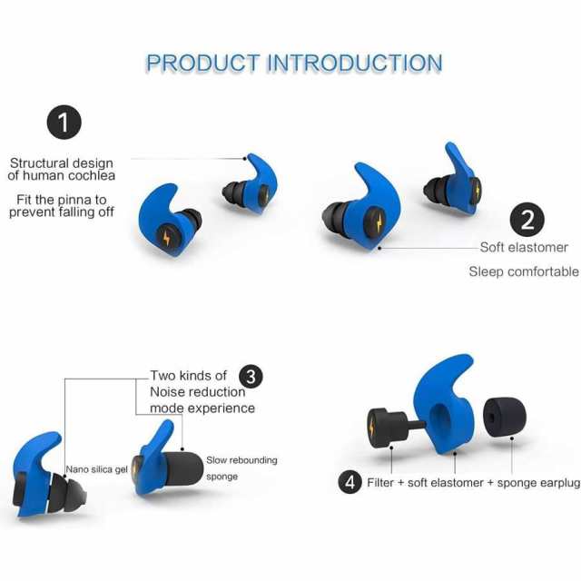 睡眠用耳栓 完全防音 高性能 ノイズキャンセリング 洗える 遮音値40dB 聴覚過敏 5ペア スポンジ耳栓 1ペアのシリコン耳栓 聴覚過敏  イヤの通販はau PAY マーケット - ぽちたま商店 au PAY マーケット店 | au PAY マーケット－通販サイト