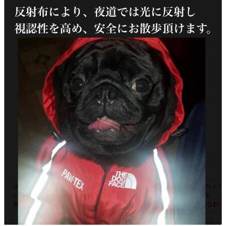 THE DOG FACE　犬　犬用　レインコート　犬服　小型犬　中型犬　大型犬　おしゃれ　カッパ　フード付き　雪　梅雨　雨具
